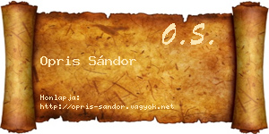 Opris Sándor névjegykártya