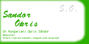 sandor opris business card